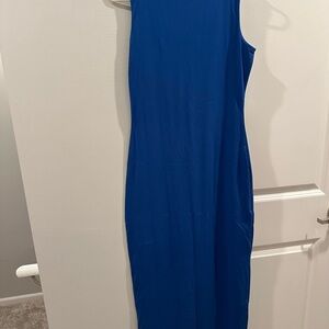 Elegant Blue Sleeveless Dress
